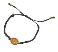 SUPVOX Bracelet Ajustable Saint Benoît pour Homme en Alliage et Corde Noire, Léger et Élégant, Usage Quotidien Tenues Formelles