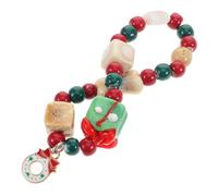 SUPVOX Bracelet de Noël en Céramique Extensible Bijou Festif de Perles Vertes et Rouges Présent pour Fêtes D’Hiver et Bijoux D’Amitié de Noël Accessoire Léger pour Femmes et Filles