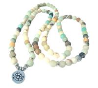 SUPVOX Bracelet de Perles 108 Perles Naturelles 8Mm Pendentif Lotus Chapelet Bouddhiste Unisexe pour Contemplation et Prière Collier Multi-Usage pour Homme et Femme