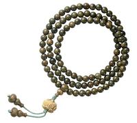 SUPVOX Bracelet en Bois de Santal Vert 108 Perles 6 MM Bracelet Chapelet Unisexe Perles Naturelles Collier Multi-Tour Lotus pour Hommes et Femmes Bijoux Bouddhistes pour Contemplation