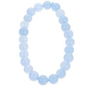 SUPVOX Bracelet en Perles de Cristal Unisexe Rond 8mm en Pierre Naturelle Aigue-marine Extensible Femme Fête Élégante
