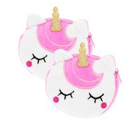 SUPVOX Bracelets à Claquer Licorne Garçon Et Filles, Petit Porte-monnaie Peluche Blanc, Lot De 2, Accessoires De Fête Pour Filles, Paquet De Rangement Ludiques Et Colorés