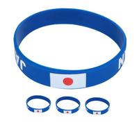 SUPVOX Bracelets de Sport en Silicone Bleu Drapeau National du Japon Lot de 4 Élastiques pour Événements Football Commémoration Coupe du Monde Hommes et Groupes