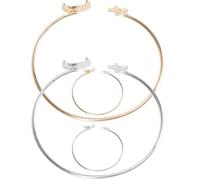 SUPVOX Bracelets Manchettes Ouverts pour Femmes 4pcs en Alliage Étoiles et Lunes, Réglables, Confortables à Porter, Style Chic et Brillant, Présent pour Anniversaire ou Fête