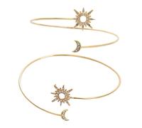 SUPVOX Bracelets Manchettes Pour Femmes Soleil Et Lune En Alliage Métallique Doré, Réglables Ouverts, Bijoux De Bras Élégants Pour Fête Et Vie Quotidienne, Lot De 2 Pièces