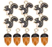 SUPVOX Breloques Écureuil et Pomme de Pin 20 Pcs en Alliage pour Adultes, Kit de Fabrication de Bijoux Diy, Petits Charmes Décoratifs Argentés, Loisirs Créatifs et Bracelets, Présents