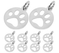 SUPVOX Breloques en Acier Inoxydable 10 Pcs de Patte de Chien Creuse Pendentifs Ronds Polis Miroir Accessoires DIY pour Bracelets Colliers et Boucles D’Oreilles Création de Bijoux
