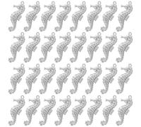 SUPVOX Breloques Hippocampe en Acier Inoxydable 50 Pièces, Pendentifs Animaux Marins 10x27 Mm, Accessoires pour Fabrication de Bijoux Diy, pour Colliers, Bracelets et Créations Plage