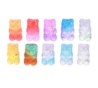 SUPVOX Breloques Résine Pailletée Ours Dégradé 50 Pcs, Accessoires Coiffure DIY Multicolores, Perles Décoratives Légères pour Créations Artisanales, Loisirs Créatifs, Couleur Aléatoire