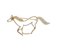 SUPVOX Broche Cheval Ajourée avec Queue Scintillante en Zircon, Broche Épingle de Sûreté Légère et Compacte, Ornement Animalier pour Femme, Accessoire Élégant pour Tenues Formelles