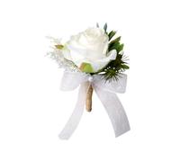 SUPVOX Broche de Mariage Blanche et Verte Épingle Facile à Assortir en Soie Design Floral Élégant pour Marié et Mariée Lors de Fêtes et Cérémonies