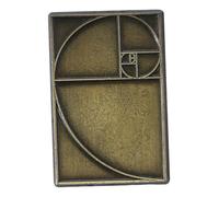 SUPVOX Broche en Métal Rectangulaire Thème Nombre D’or Spirale, Épingle Vintage Médiévale pour Manteau Paquet à Dos, Présent Fête des Enseignants, Broche Mathématique Unique et