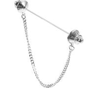 SUPVOX Broche Épingle de Col Homme en Métal Argenté avec Chaîne, Barre de Collier Décorative pour Chemise, Épingle à Cravate Élégante pour Costume et Événement Formel