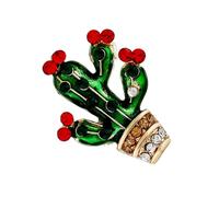 SUPVOX Broche et Présent D'anniversaire en Alliage Vert Cactus Délicate avec Cristaux Étincelants, Accessoire Femme pour Décoration
