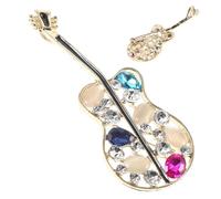 SUPVOX Broche Guitare en Strass Perles Décoratives, Épingle Esthétique en Cristal pour Femme, Accessoire Mode Élégant pour Mariage, Banquet et Fêtes, Bijou Vintage