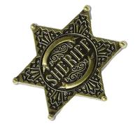 SUPVOX Broche Hexagonale en Alliage Vintage Star Sheriff, Épingle Métallique Décorative, Accessoire Homme Costume Fête Western Cosplay, Design Rétro Unique Robuste