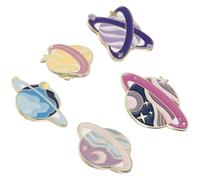 SUPVOX Broche Planète en Alliage Émaillé, Lot de 5 Épingles pour Femmes, Accessoires Mode pour Vestes et Randonnée, Style Univers