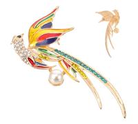 SUPVOX Broche pour Femme de Paon et Phénix Ornée de Cristaux et Perles Broche Décorative Animalière pour Vêtements Revers Chapeau et Col Accessoire Élégant pour Soirée et Quotidien