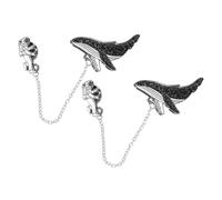SUPVOX Broches Baleine Astronaute en Alliage Lot de 2 Épingles de Col Créatives Broches Pins Femme Kawaii Accessoires Mode pour Vêtements et Tenues Quotidiennes Idée Présent