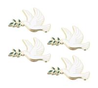 SUPVOX Broches Colombe Paix en Métal Lot de 4, Épingles Décoratives pour Pulls et Paquet, Accessoires Polyvalents pour Femmes et Présents
