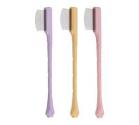 SUPVOX Brosse à Larmes pour Animaux 3 Pièces, Peigne Long Manche en Acier Inoxydable Tête Arrondie Douce, Brosse Nettoyante Visage Chien et Chat, Outil de Toilettage Facial