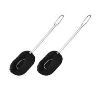 SUPVOX Brosse de Nettoyage pour Biberon 2pcs Manche en Acier Inoxydable et Mousse, Goupillon Noir pour Tasse et Verre, Cuisine à Domicile