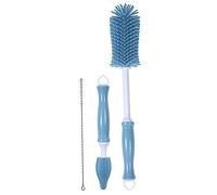SUPVOX Brosse De Nettoyage Silicone Pour Biberon Et Tétine Brosse Portable Pour Pailles Tête Souple Haute Densité Matériau Alimentaire Facile à Sécher Manche Droit Corail Bleu