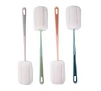 SUPVOX Brosse Éponge Bouteille à Long Manche Multifonction Pour Nettoyage De Bouteilles, Tasses Et Biberons, Lot De 4 Pièces En Éponge Douce Blanche, Bleue, Verte Et Rose, Usage Domestique Et Voyage