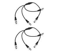 SUPVOX Câble adaptateur répartiteur de microphone 2 pièces : connecteur XLR 1 vers 3, cordon audio de 0,6 m pour entrée auxiliaire de micro, enregistrement en studio, performance en direct