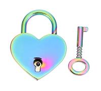 SUPVOX Cadenas Forme de Cœur de Serrure Couple Colorée Plaquée pour Garçon Fille avec Clés