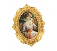 SUPVOX Cadre Photo Vintage En RéSine Doré, Mini Cadre Ovale DéCoratif Pour DéCoration IntéRieure Et Accessoires De Photographie