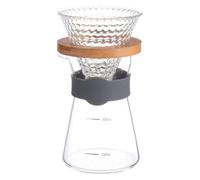 SUPVOX Cafetière en Verre 300 Ml Filtre et Support en Bois Transparent, Bouilloire à Café Résistante la Chaleur pour Infusion Manuelle, Tasse à Café Multifonctionnelle Maison et Bureau