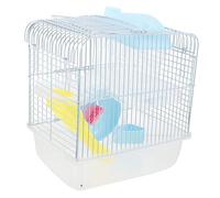SUPVOX Cage Hamster Double Spacieuse avec Plateau Amovible Grillage Respirant Villa pour Petits Rongeurs comme Hamster Nain et Rat Domestique Espace de Jeu et Sécurisé Bleu