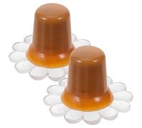 SUPVOX Capuchons De Parapluie en Plastique Léger 2 Pièces pour Réparation, Protection Parasol Café Deux Plis, Kit Accessoires Solide Anti-Usure pour Usage Extérieur