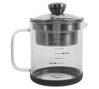 SUPVOX Carafe à Thé Filtrante en Verre 1l avec Passoire Fine en Acier Inoxydable, Récipient pour Lait de Soja et Jus, Usage la Cuisine et Conservation du Thé, Compatible Infusions