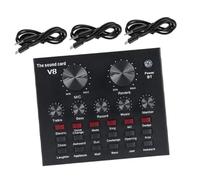 SUPVOX Carte Son Professionnelle Mixeur Audio Mobile Effets Sonores pour Streaming en Direct et Enregistrement, Puce Bruit, Volume Réglable, Équipement Diffusion Live, Noir