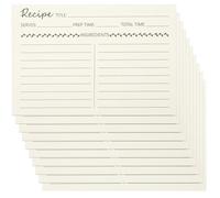 SUPVOX Cartes Cuisine en Papier Kraft 10 Pièces Fiches de Recettes Vierges Pratiques et Compactes Accessoires pour Recueil de Recettes à Domicile Fournitures Notes Alimentaires