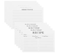 SUPVOX Cartes de Recettes et Fiches Alimentaires Compactes, Lot de 50 Fiches Papier pour Planification de Repas Quotidiens et Fêtes à Domicile