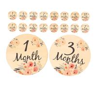 SUPVOX Cartes Étapes Mensuelles en Bois 18 Pcs pour -Né Disques Milestones Bébé Naturels Accessoires Photo de Croissance Bébé Souvenir Naissance