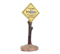 SUPVOX Cartoon Resin Aquarium Decor Small Warning Sign Fish Tank Decoration for Fresh and Salt Water Creative Artificial Landscape Ornament for Fish Tank
