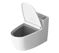 SUPVOX Cendrier Mural Forme Toilette Couvercle, en Abs et Acier Inoxydable, Couleur Blanc Céramique, 1 Pièce, Coupe-Vent, pour Salle de Bain, Toilettes et Bureau, Accessoire Pratique