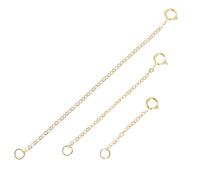 SUPVOX ChaîNe D'Extension En Argent Sterling 925 Plaqué or Pour Femme - 3 PièCes De 3Cm 5Cm 8Cm IdéAle Pour Allonger Colliers Et Bracelets Accessoires De Bijoux ÉLéGants
