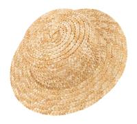 SUPVOX Chapeau De Paille Tissé pour Poupée Miniature Modèle Rond Haut De Forme Accessoire Décoratif pour Mini Maison Et Figurines