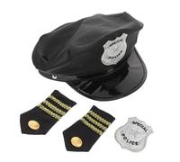 SUPVOX Chapeau de Police Garçon Fille avec Insigne et Écusson Accessoire pour Déguisement Fête Anniversaire Cosplay et Spectacle de Scène