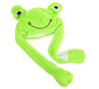 SUPVOX Chapeau Grenouille en Peluche Oreilles Mobiles Chapeau de Déguisement Amusant Accessoire de Fête pour Garçon et Filles et Adultes Bonnet en Coton PP Doux 1 Pièce