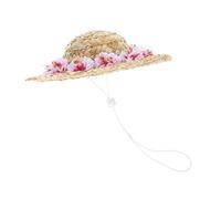 SUPVOX Chapeau Tissé pour Chien avec Fleur Rose Accessoire Costume avec Cordon pour Séances Photo