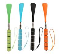 SUPVOX Chausse-pied Télescopique en Acier Inoxydable 4 Pièces, Manche Extra Long Réglable Crochet Suspendre, Accessoire de Chaussure pour Seniors et Adultes, Facilitant L’enfilage