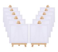 SUPVOX Chevalet D'art en Bois 15 Pièces Cadres Toile 10x10 Cm et Chevalets 8x15 Cm pour Peinture Acrylique et Huile Kit DIY pour Garçon et Filles et Étudiants Support Créatif Polyvalent
