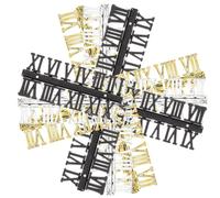 SUPVOX Chiffres Romains pour Horloge Murale DIY, Kit de 12 Pièces en Plastique Robuste, Diamètre 2,3 Cm, Couleurs Or, Argenté et Noir, Accessoires pour Réparation et Fabrication