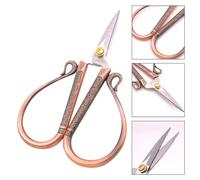 SUPVOX Ciseaux de Couture Vintage en Acier Inoxydable Motif Nuages Amulette Finition Rouge Cuivre Paire Compacte pour Broderie Point de Croix et Loisirs Créatifs